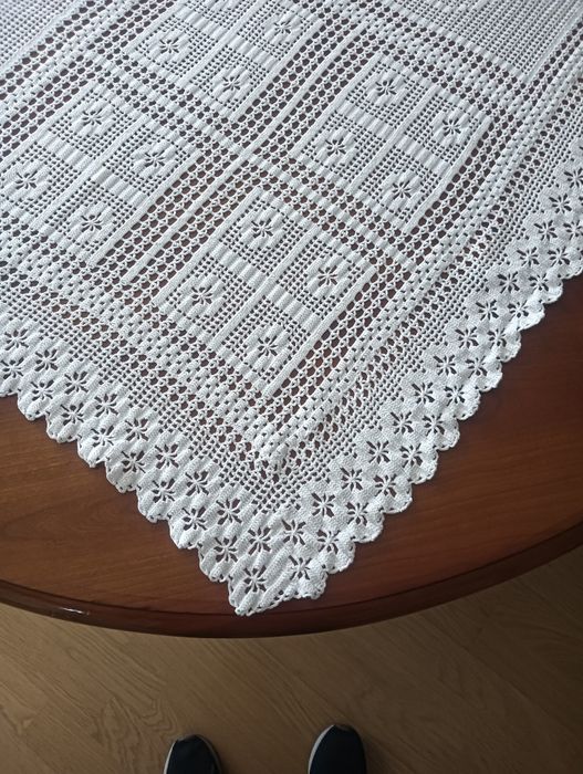 Toalha de renda feita a mão