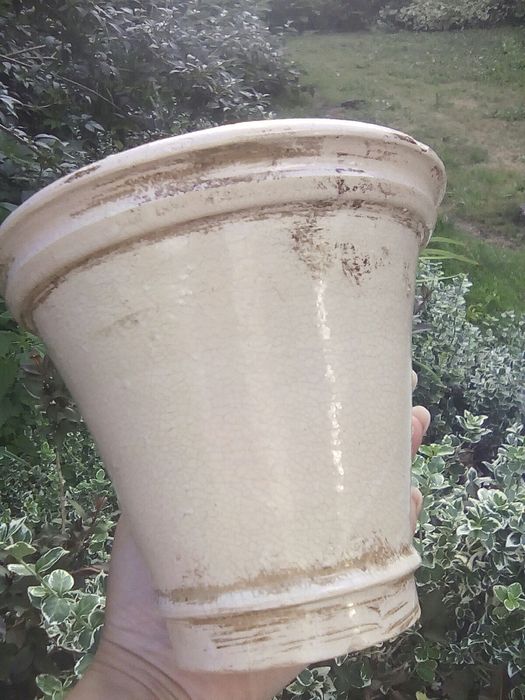 Donice ceramiczne, Provance, Beż sepia i mozaika szarość Grey.
