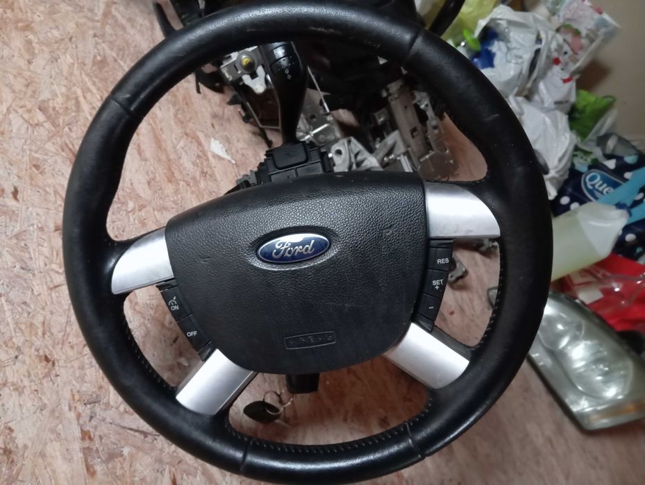 FORD C-Max Kuga Mk1 Kierownica Skórzana Kompletna Multifunkcja