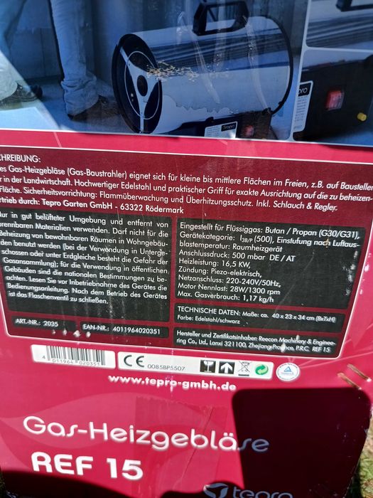 Nagrzewnica gazowa 16,5kw