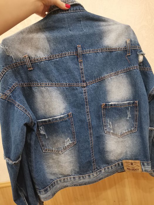 Джинсова куртка синя