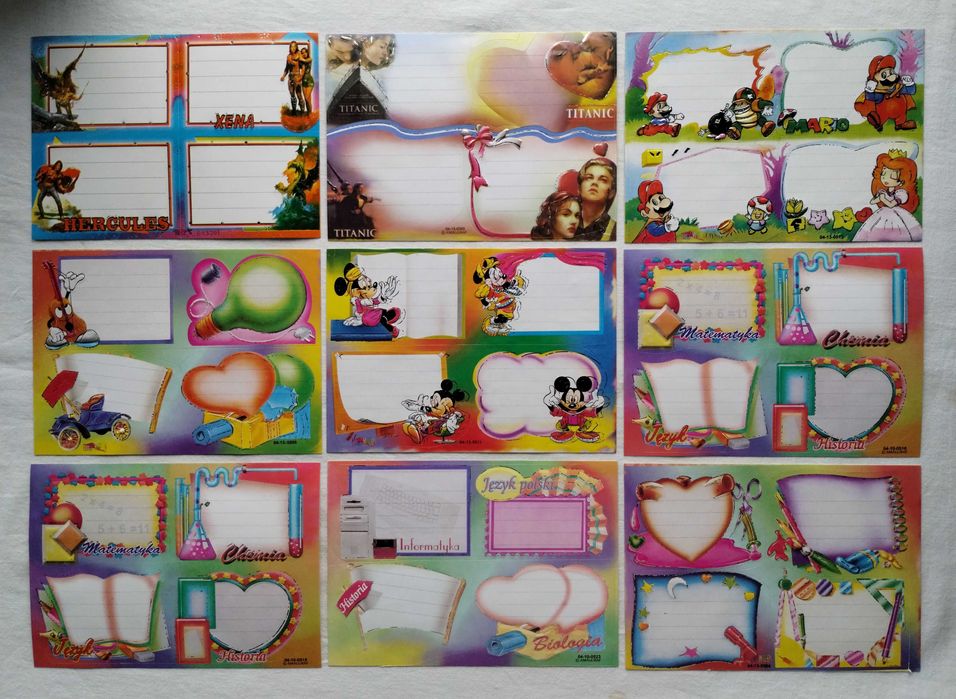 Naklejki Myszka Miki, Titanic, Mario... ciekawy zestaw