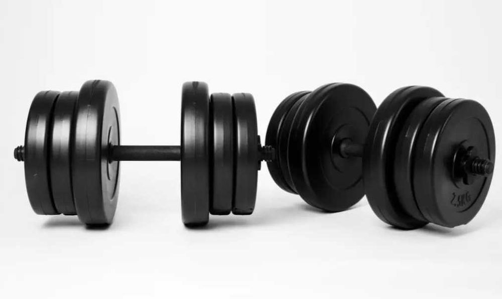 Т76 Гантелі металеві наборні 16 кг Silver Гантели композитные от 8 кг