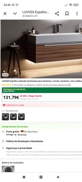 Espelho Ludovi Led WC