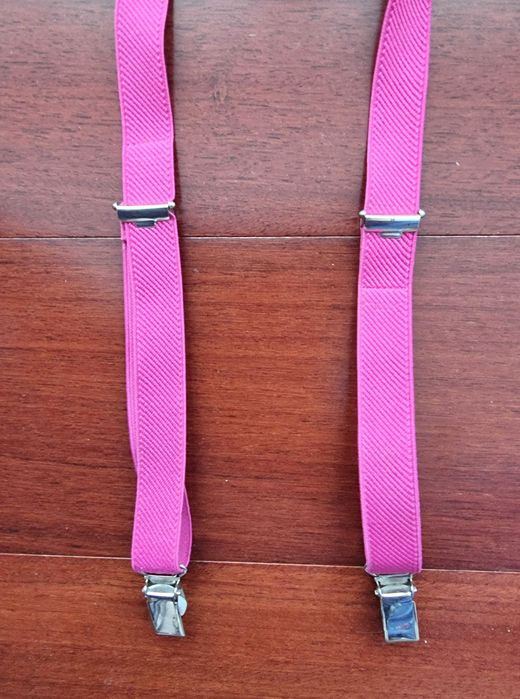 Suspensórios rosa ajustáveis de criança