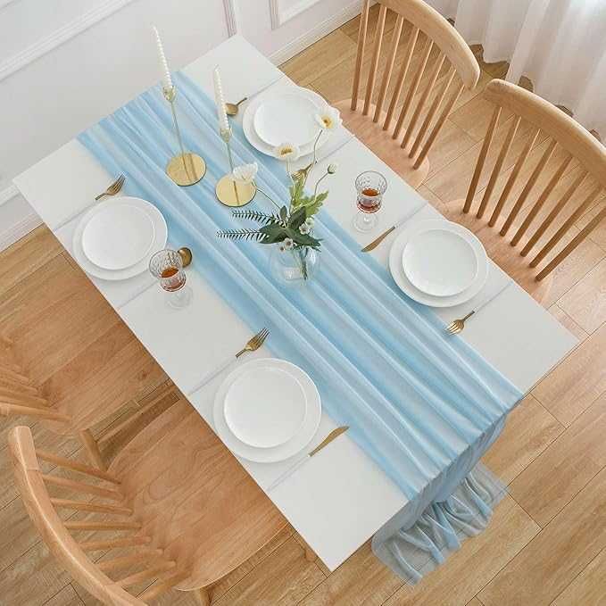Aoksunova bieżnik na stół 75x400 cm niebieski