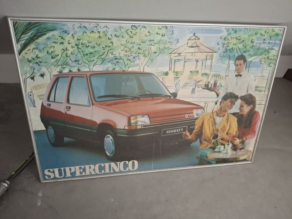Renault 5 super cinco grande cartaz publicitário stand r5