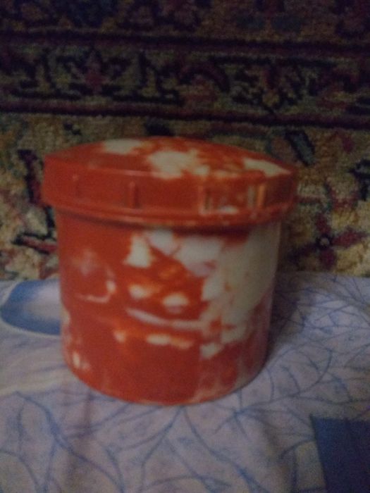 Банка для сыпучих пластиковая под мрамор