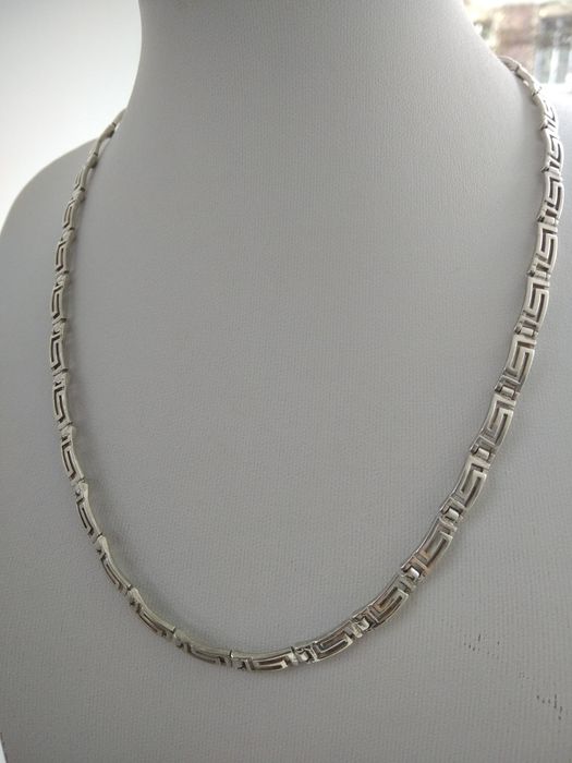 Srebrny naszyjnik z motywem greckim srebro 925 długość 45cm   82