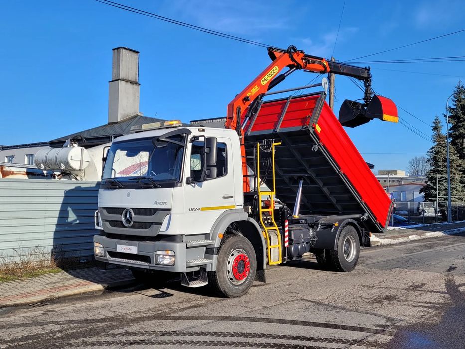 Mercedes-Benz AXOR 1824 44.000 km HDS PALFINGER CZERPAK ROTATOR NOWY KIPER WYWROTKA  Nowe Opony BURTA 80cm Dźwig Żuraw nie 4x4 6x4 HIAB Fassi Atlas PILOT