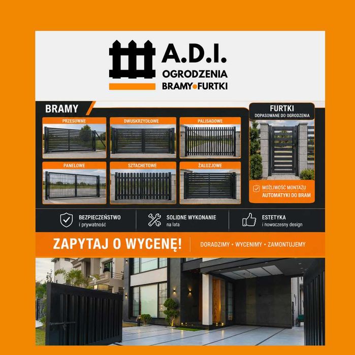 Bramy, furtki, OGRODZENIA - sprzedaż montaż | panel 3D, palisada, ogrodzenia sztachetowe, panelowe, palisadowe i z siatki