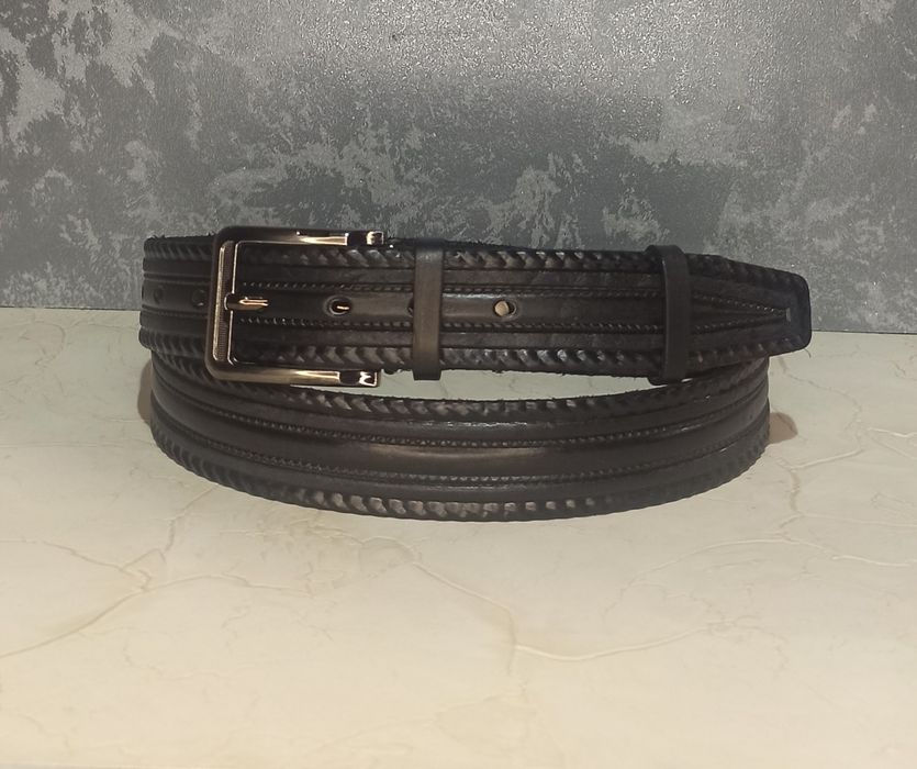 Мужской  ремень  кожаный  удлиненный чоловічий ремінь-пояс батал