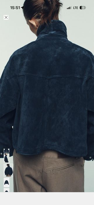 Синя замшева куртка Zara 3046/433/401