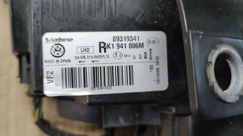 prawa przednia lampa vw golf vi oryginalna