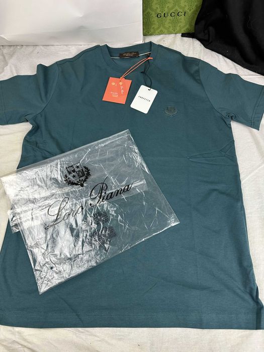 Koszulki męskie T-shirt Loro Piana herb morska Premium Nowe