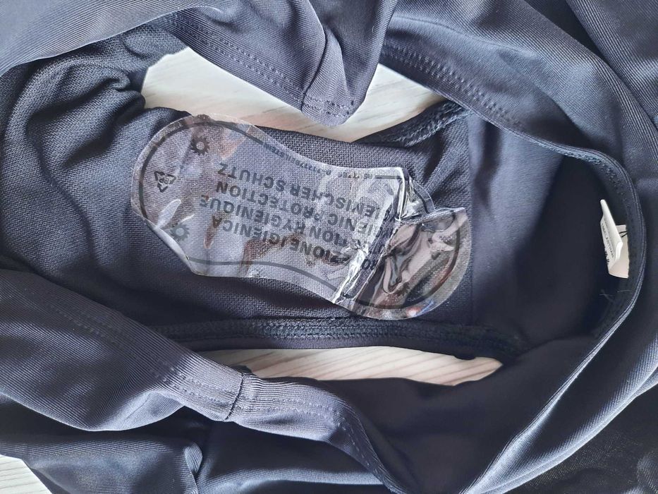 Черный купальник высокие трусики с высокими трусиками твердая чашка М