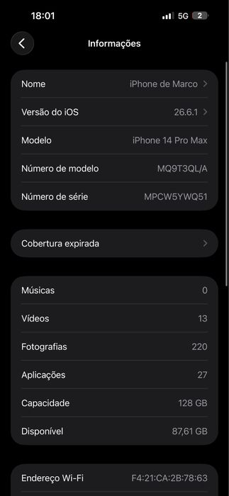 Vendo/Troco Iphone 14 Pro Max novo