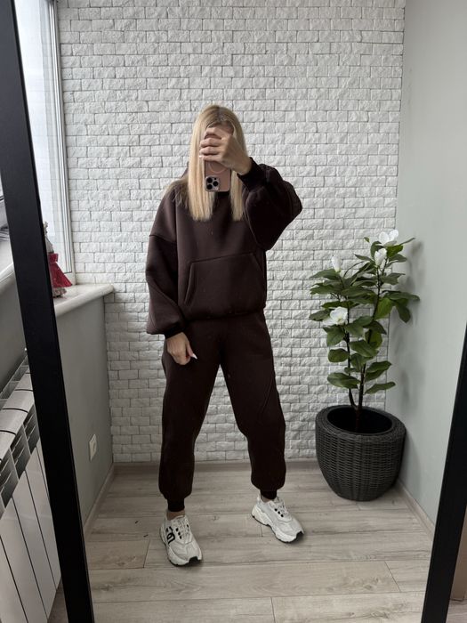 Жіночий спортивний костюм на флісі. Спортивний рожевий теплий костюм