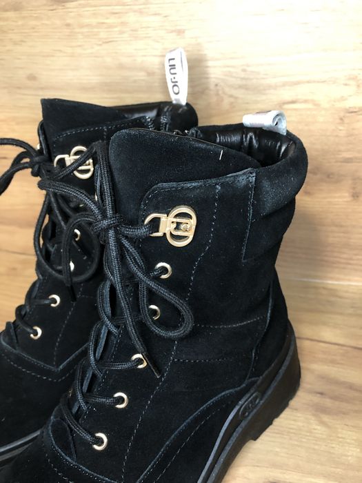 Liu Jo czarne zamszowe botki platforma combat boots gothcore zima 39