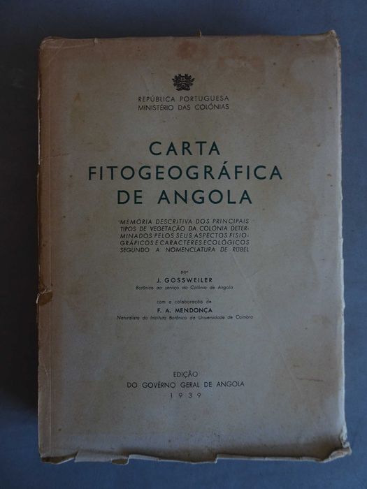 Livro Carta Fitogeográfica de Angola 1939 República Portuguesa Ministério das Colónias