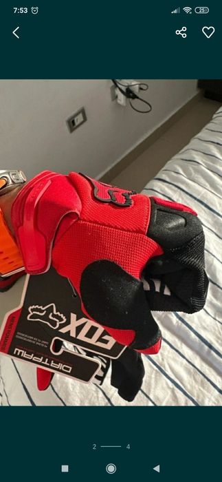 Rękawiczki rękawiczki Fox czerwone czarne nowe z metką rozmiar M
