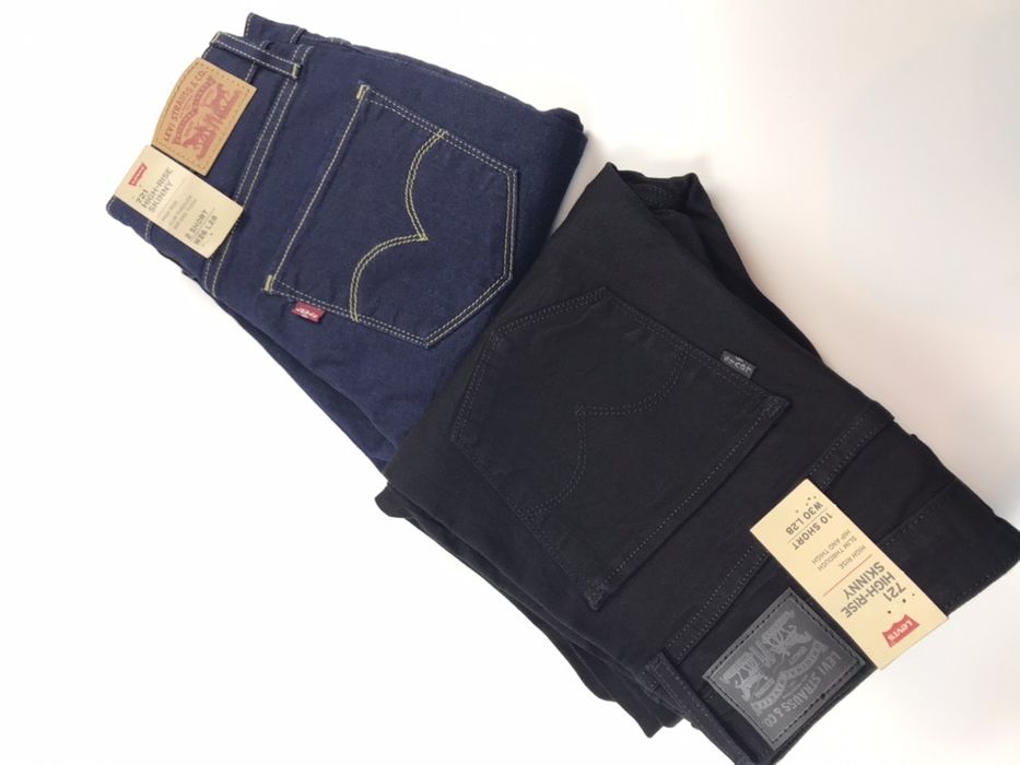 24 25 26 28 32 34 Levis 721 720 джинсы на Высокой посадке черные синие