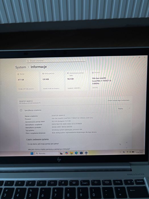 Laptop HP EliteBook 830 G8 i7-1185G7 16/ 512GB SSD 13,3" Bang Olufsen