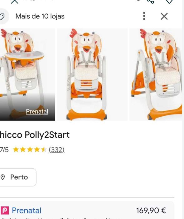 Cadeira de alimentação bebé