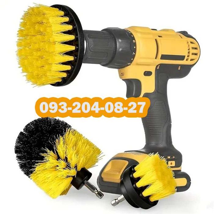 Набор щеток 3шт для чистки на дрель шуруповерт, очистка поверхностей