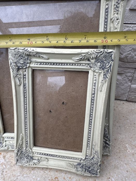 Dwie ramki drewniane Vintage ramka dtewniana rzeźbiona za szklem