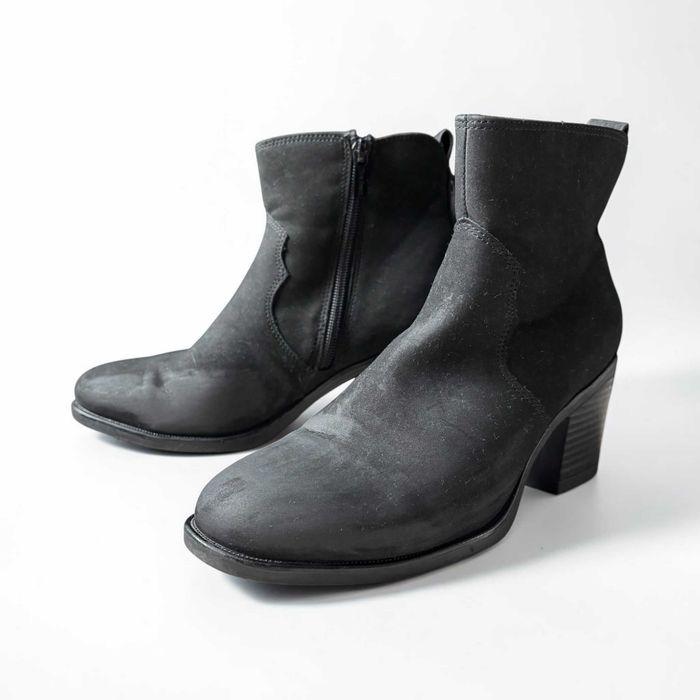 Clara Barson botki damskie czarne rozmiar 38 zamszowe na słupku 7 cm