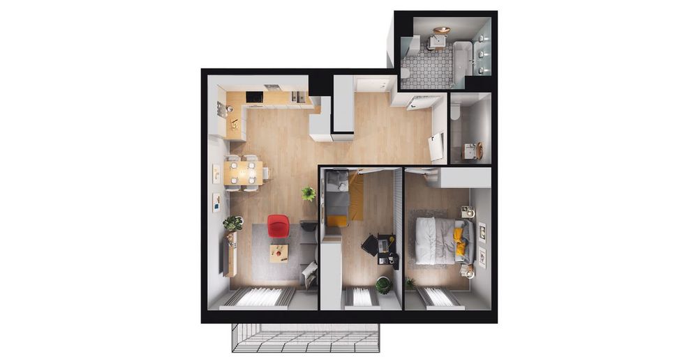 3-pokojowe mieszkanie 62m2 + balkon