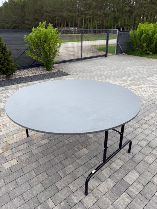 Stół cateringowy Stół okrągły 150 cm składany – bankietowy | stan bdb