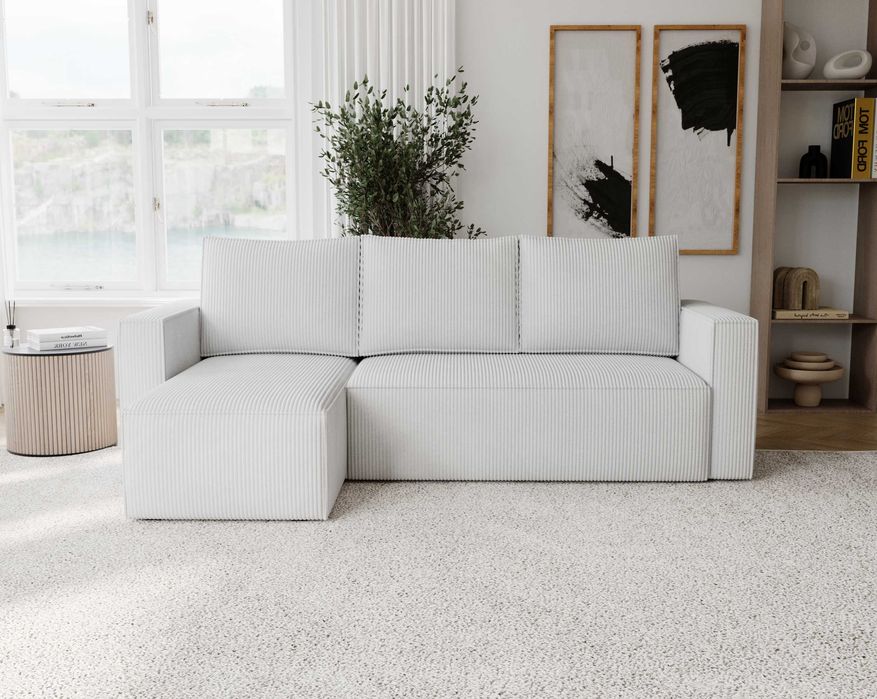 Narożnik kanapa NOYO 230 cm funkcja spania rogówka pojemnik bonel