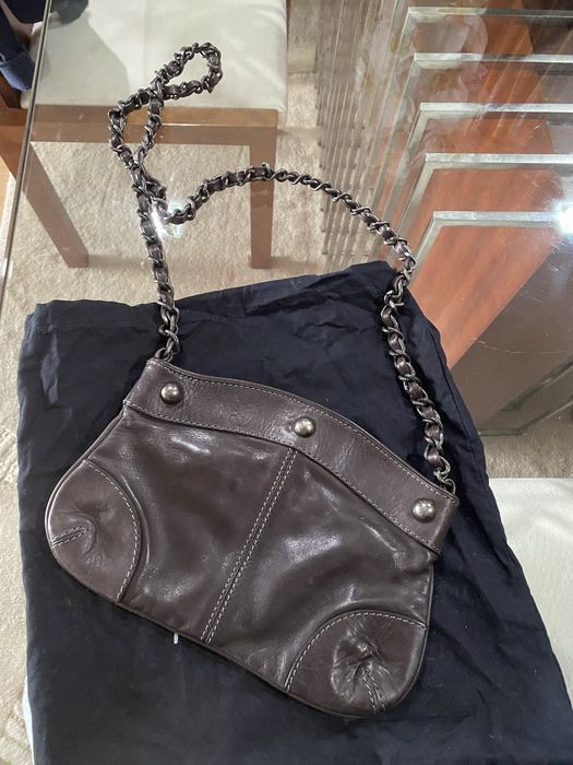 Mala em pele castanha da Massimo Dutti