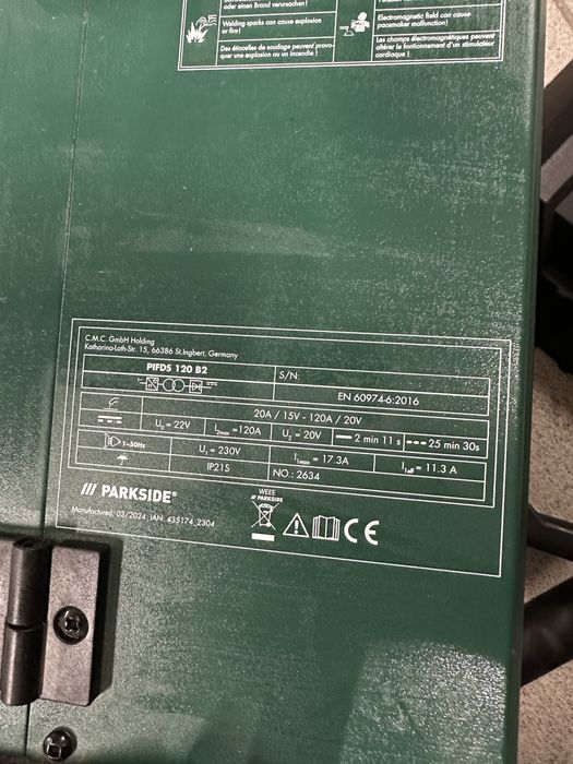 t spawarka wielofunkcyjna Parkside PMSG 200 A2.