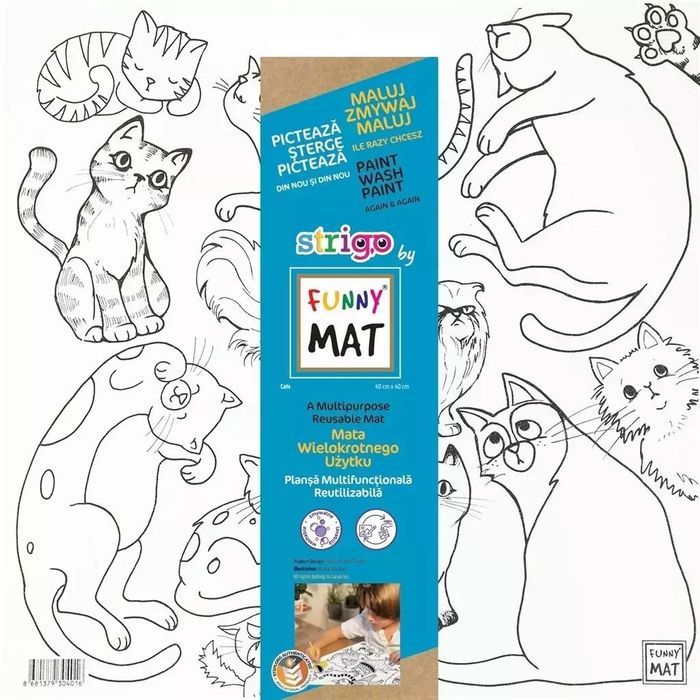 Mata biała Koty Funny Mat STRIGO. Nowy Produkt