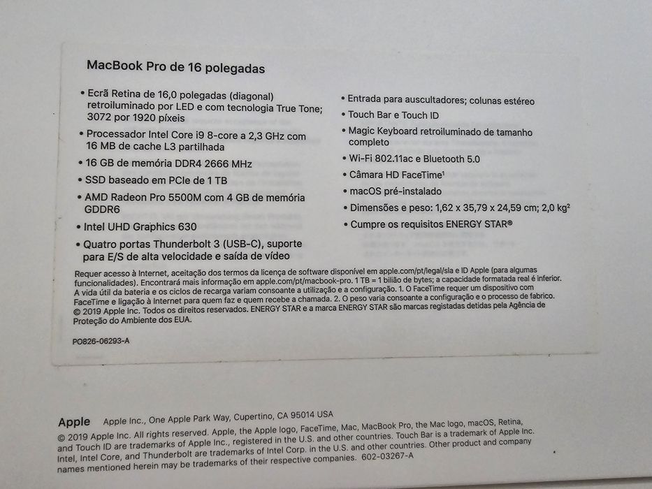 MacBook Pro 16" intel i9
