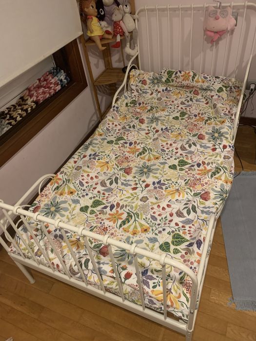 Cama ferro ikea extensivel com colchao