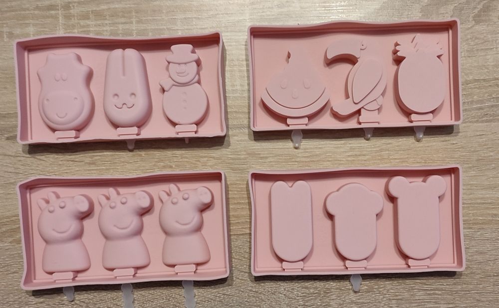 Silikonowe formy, foremki do lodów Peppa, owoce, miś, zajączek, arbuz