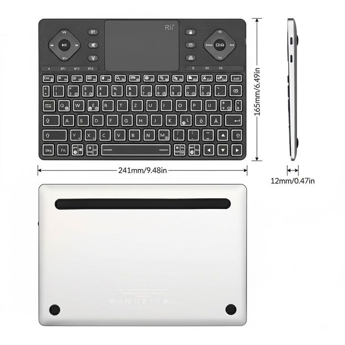 Klawiatura Bt z touchpadem, podświetlana RGB, Android TV, iPad, PC