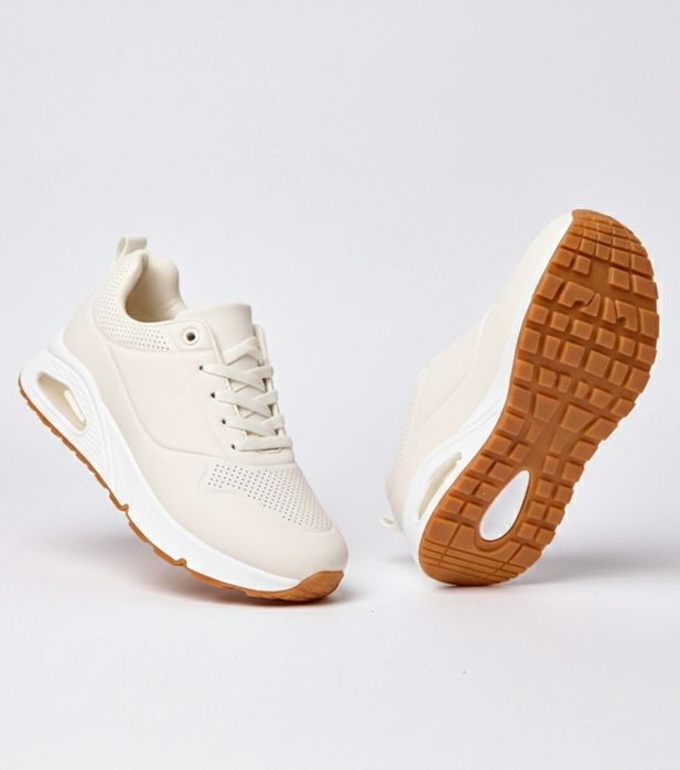 Beżowe sneakersy na grubej podeszwie Sylvie