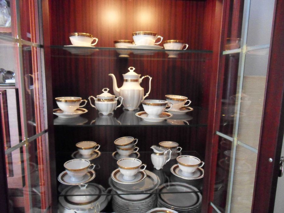 piękny komplet kawowy porcelana