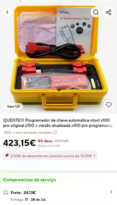 Xtool x100 pro programador ecu, chaves, imobilizadores
