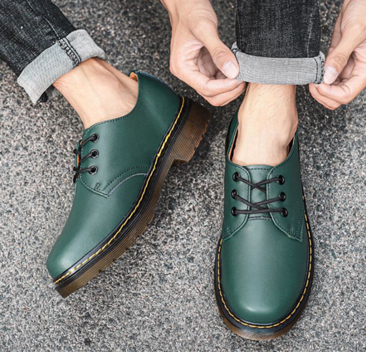Półbuty glany derby oksfordy eleganckie klasyczne zielone martensy