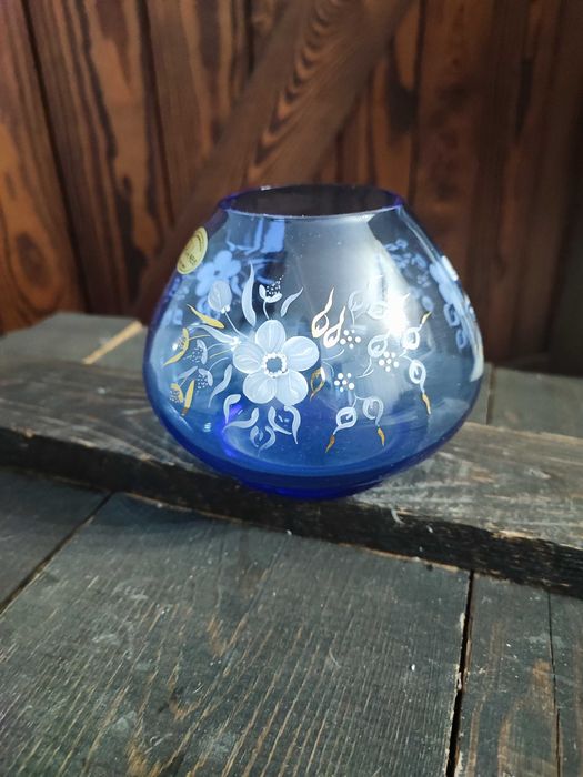 Niebieski wazon świecznik HOHAZB