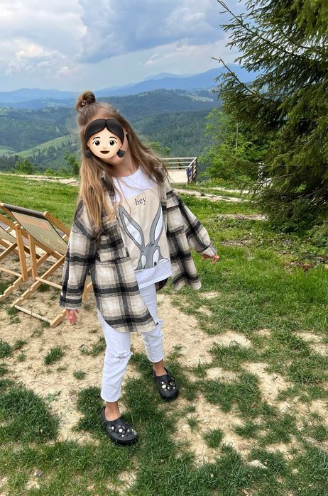 Тепла рубашка Colabear у клітинку на дівчинку, 130 см