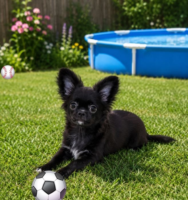 Chihuahua Macho de pêlo longo completamente vacinado