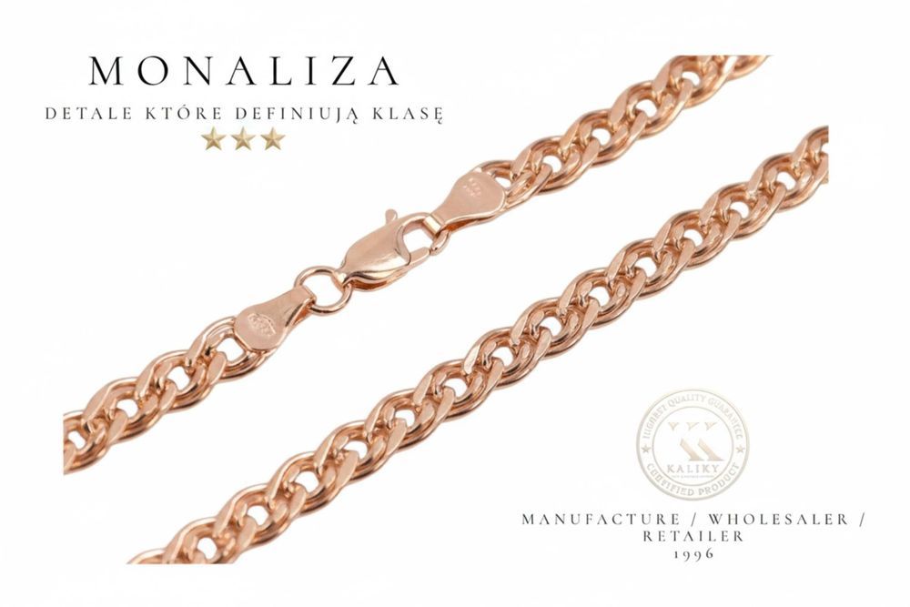 Łańcuszek Monaliza z różowego złota 14k 585 cc002r 3,5/60cm Wrocław biżuteria