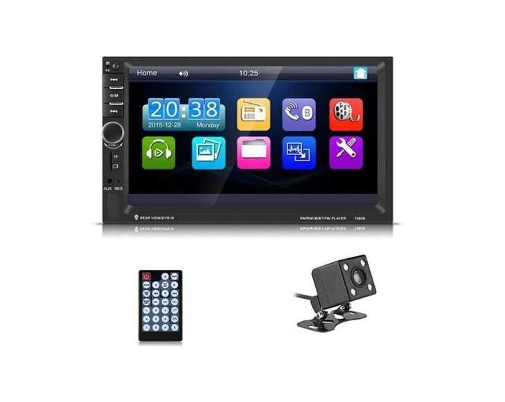 Rádio 2 DIN 7 Oferta Câmara - Bluetooth USB Micro SD - PORTES Grátis